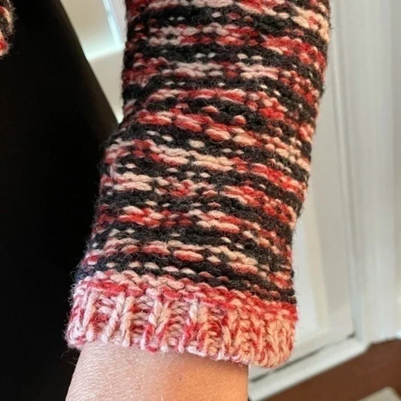 Free People Open Back 3 Snap Front Closure 75% Wool Knit Cardigan Sweater Medium - Picture 11 of 16